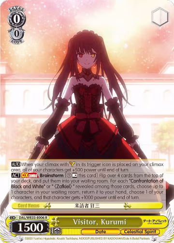 Visitor, Kurumi (Parallel Foil) (DAL/WE33-E006 R), Date A Bullet — Weiß Schwarz card price