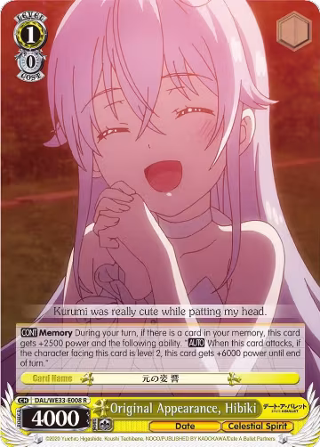 Original Appearance, Hibiki (Parallel Foil) (DAL/WE33-E008 R), Date A Bullet — Weiß Schwarz card price