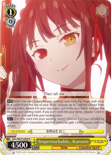 Imperturbable, Kurumi (DAL/WE33-E009 R), Date A Bullet — Weiß Schwarz card price