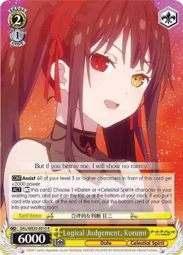 Logical Judgement, Kurumi (DAL/WE33-E010 R), Date A Bullet — Weiß Schwarz card price