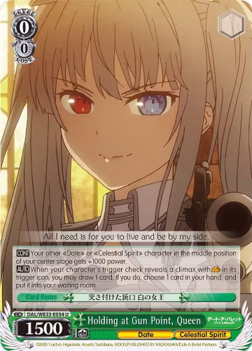 Holding at Gun Point, Queen (DAL/WE33-E034 U), Date A Bullet — Weiß Schwarz card price