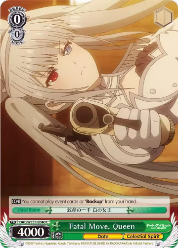 Fatal Move, Queen (Parallel Foil) (DAL/WE33-E040 C), Date A Bullet — Weiß Schwarz card price