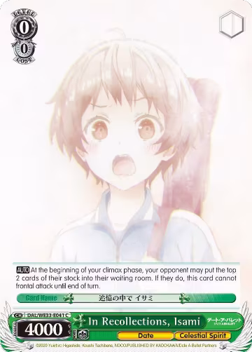 In Recollections, Isami (Parallel Foil) (DAL/WE33-E041 C), Date A Bullet — Weiß Schwarz card price