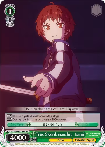 True Swordsmanship, Isami (DAL/WE33-E043 C), Date A Bullet — Weiß Schwarz card price