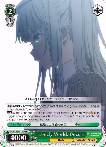 Lonely World, Queen (Parallel Foil) (DAL/WE33-E045 C), Date A Bullet — Weiß Schwarz card price
