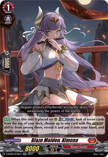 Blaze Maiden, Ximena (D-BT03/012EN), D-BT03: Advance of Intertwined Stars — Vanguard card price