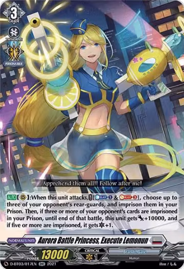 Aurora Battle Princess, Execute Lemonun (D-BT03/017EN), D-BT03: Advance of Intertwined Stars — Vanguard card price