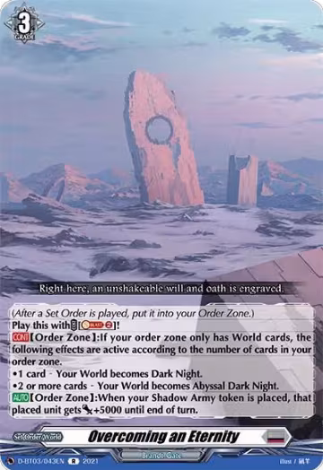 Overcoming an Eternity (D-BT03/043EN), D-BT03: Advance of Intertwined Stars — Vanguard card price