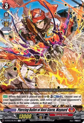 Piercing Bullet of Dust Storm, Maynard (D-BT03/057EN), D-BT03: Advance of Intertwined Stars — Vanguard card price