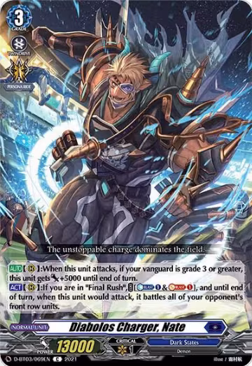 Diabolos Charger, Nate (D-BT03/069EN), D-BT03: Advance of Intertwined Stars — Vanguard card price