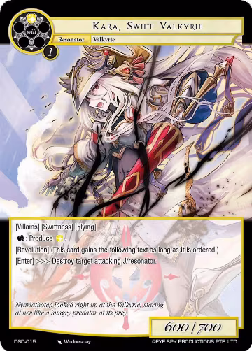Kara, Swift Valkyrie (DSD-015), Starter Deck: Villains — Force of Will card price
