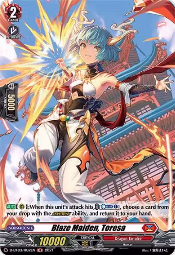 Blaze Maiden, Toresa (Holo) (D-BT03/H02EN), D-BT03: Advance of Intertwined Stars — Vanguard card price