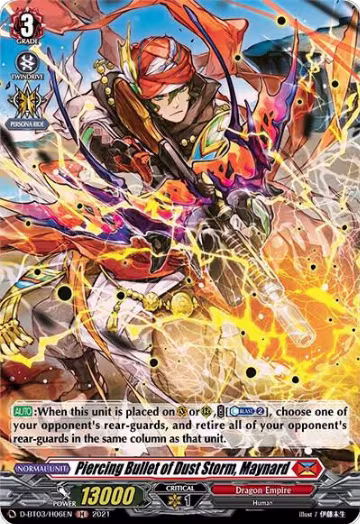 Piercing Bullet of Dust Storm, Maynard (Holo) (D-BT03/H06EN), D-BT03: Advance of Intertwined Stars — Vanguard card price