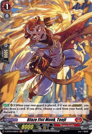 Blaze Fist Monk, Tenji (Holo) (D-BT03/H08EN), D-BT03: Advance of Intertwined Stars — Vanguard card price