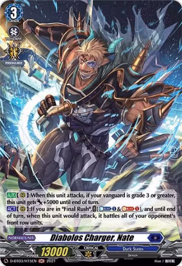 Diabolos Charger, Nate (Holo) (D-BT03/H15EN), D-BT03: Advance of Intertwined Stars — Vanguard card price