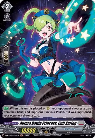 Aurora Battle Princess, Cuff Spring (Holo) (D-BT03/H26EN), D-BT03: Advance of Intertwined Stars — Vanguard card price