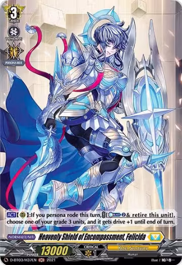Heavenly Shield of Encompassment, Felicida (Holo) (D-BT03/H37EN), D-BT03: Advance of Intertwined Stars — Vanguard card price