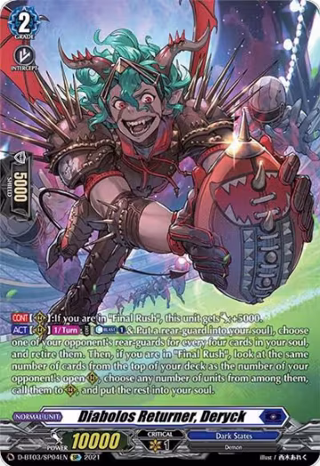 Diabolos Returner, Deryck (SP) (D-BT03/SP04EN), D-BT03: Advance of Intertwined Stars — Vanguard card price