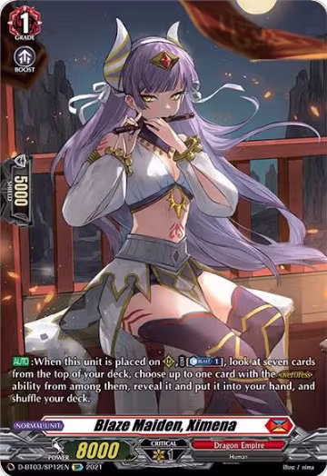 Blaze Maiden, Ximena (SP) (D-BT03/SP12EN), D-BT03: Advance of Intertwined Stars — Vanguard card price