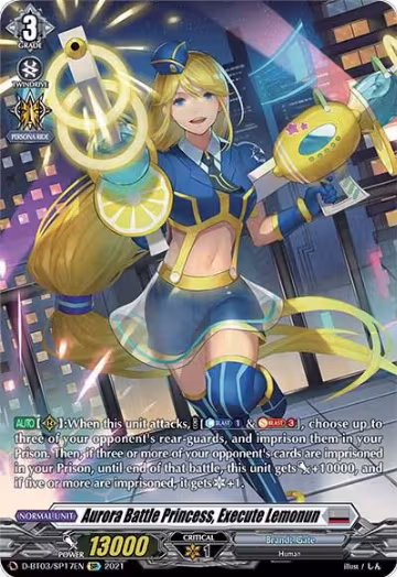 Aurora Battle Princess, Execute Lemonun (SP) (D-BT03/SP17EN), D-BT03: Advance of Intertwined Stars — Vanguard card price