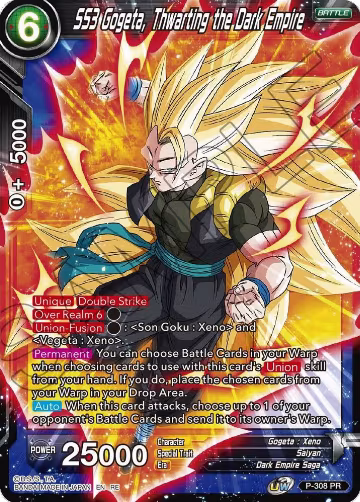 SS3 Gogeta, Thwarting the Dark Empire (P-308), Mythic Booster — DB Super card price