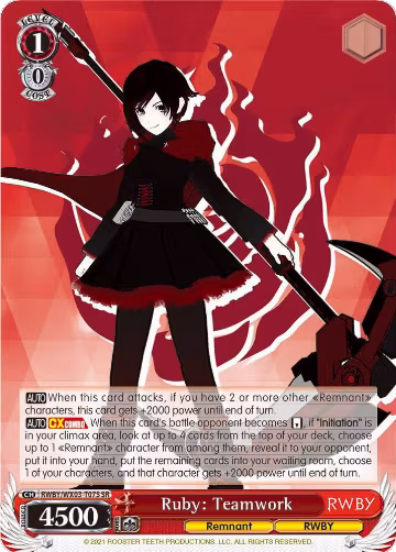 Ruby: Teamwork (SR) (RWBY/WX03-T07S SR), RWBY — Weiß Schwarz card price