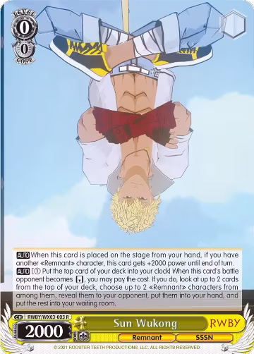 Sun Wukong (RWBY/WX03-003 R), RWBY — Weiß Schwarz card price