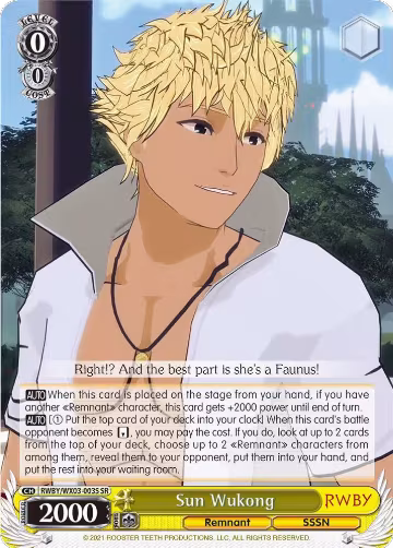 Sun Wukong (SR) (RWBY/WX03-003S SR), RWBY — Weiß Schwarz card price