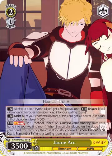 Jaune Arc (RWBY/WX03-004 R), RWBY — Weiß Schwarz card price
