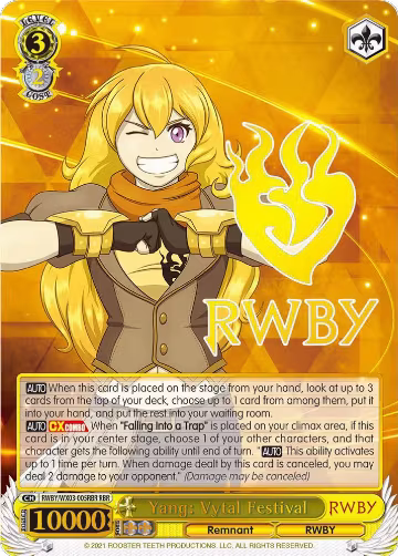 Yang: Vytal Festival (RBR) (RWBY/WX03-005RBR RBR), RWBY — Weiß Schwarz card price