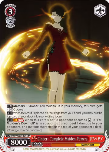 Cinder: Complete Maiden Powers (SR) (RWBY/WX03-043S SR), RWBY — Weiß Schwarz card price