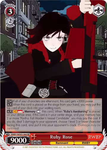 Ruby Rose (RWBY/WX03-044 RR), RWBY — Weiß Schwarz card price