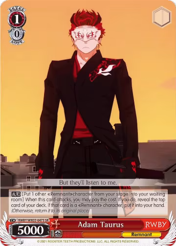 Adam Taurus (SR) (RWBY/WX03-047S SR), RWBY — Weiß Schwarz card price
