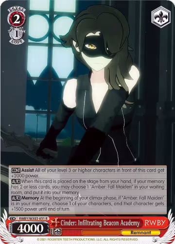 Cinder: Infiltrating Beacon Academy (RWBY/WX03-051 R), RWBY — Weiß Schwarz card price