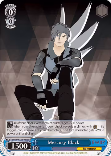 Mercury Black (SR) (RWBY/WX03-080S SR), RWBY — Weiß Schwarz card price