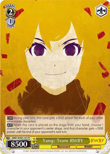 Yang: Team RWBY (RWBY/WX03-101 PR), RWBY — Weiß Schwarz card price