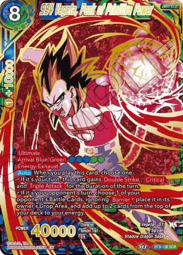 SS4 Vegeta, Peak of Primitive Power (Gold Stamped) (BT8-136) — card price