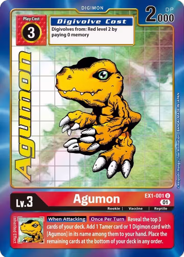 Agumon (Alternate Art) (EX1-001 U), Classic Collection — Digimon card price