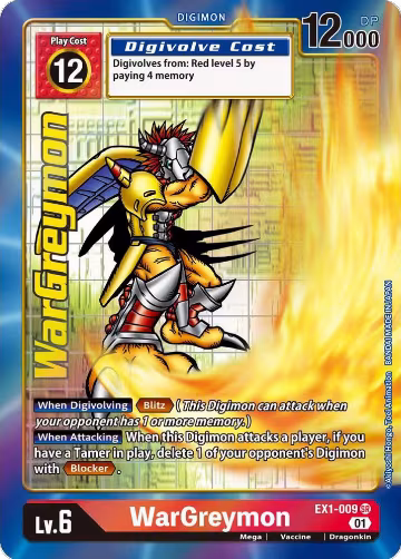 WarGreymon (Alternate Art) (EX1-009 SR) — card price
