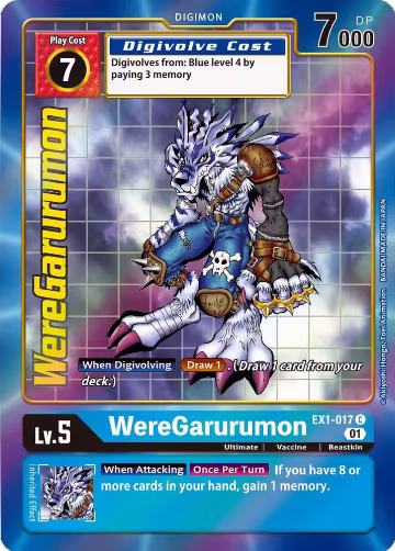 WereGarurumon (Alternate Art) (EX1-017 C), Classic Collection — Digimon card price