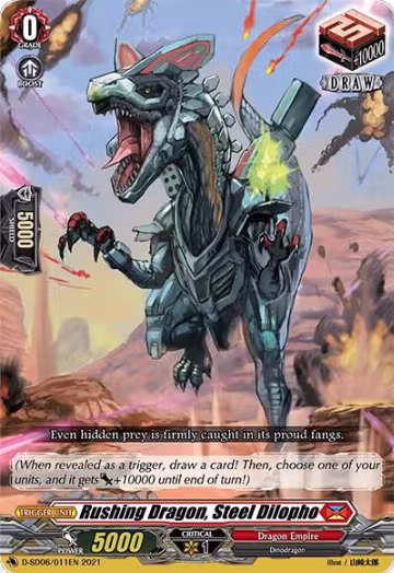 Rushing Dragon, Steel Dilopho (D-SD06/011EN), D-SD06: Mirei Minae -Sealed Blaze Maiden- — Vanguard card price