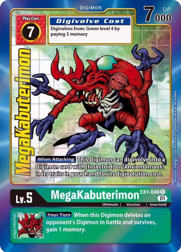 MegaKabuterimon (Alternate Art) (EX1-040 R), Classic Collection — Digimon card price
