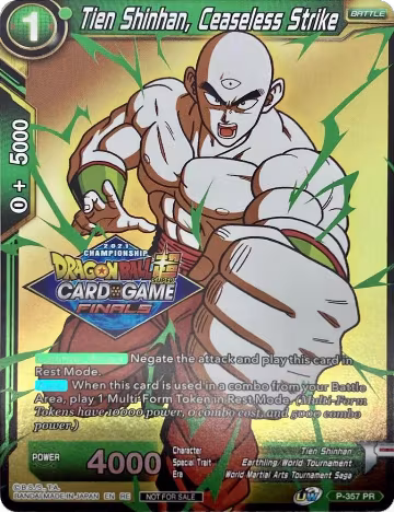 Tien Shinhan, Ceaseless Strike (Championship Pack 2021 Vault Set) (P-357), Promotion Cards — DB Super card price
