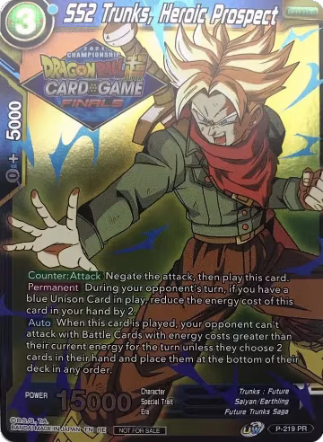 SS2 Trunks, Heroic Prospect (2021 Tournament Pack Vault Set) (P-219), Promotion Cards — DB Super card price