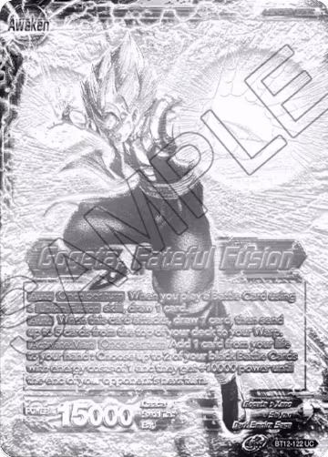 Son Goku & Vegeta // Gogeta, Fateful Fusion (2021 Championship Top 16) (Metal Silver Foil) (BT12-122), Tournament Promotion Cards — DB Super card price