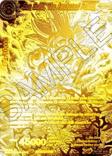 Son Goku, The Awakened Power (2021 World Championship) (Metal Gold Foil) (TB1-097), Tournament Promotion Cards — DB Super card price