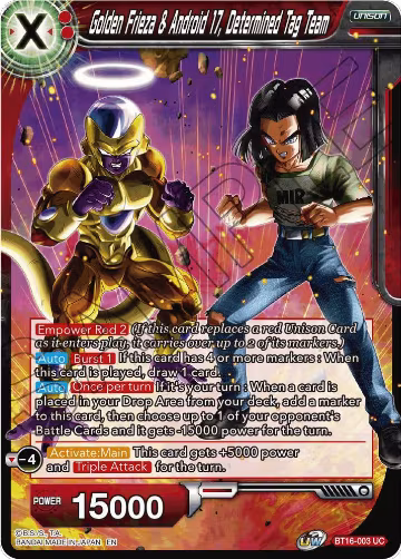 Golden Frieza & Android 17, Determined Tag Team (BT16-003), Realm of the Gods — DB Super card price