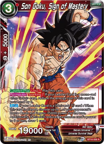 Son Goku, Sign of Mastery (BT16-006), Realm of the Gods — DB Super card price