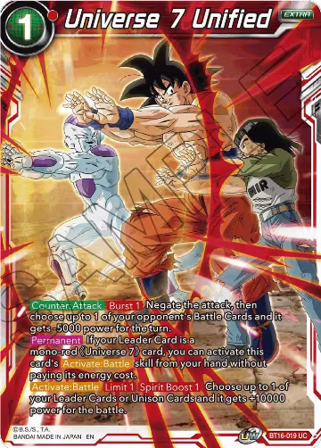 Universe 7 Unified (BT16-019), Realm of the Gods — DB Super card price