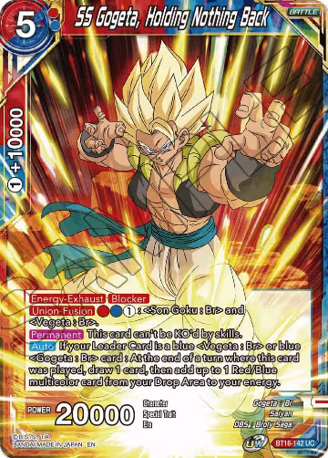 SS Gogeta, Holding Nothing Back (BT16-142), Realm of the Gods — DB Super card price